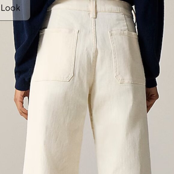 J Crew Wide Leg Camp Pant Wide Leg Ivory Sz 30 NWT #574 - Picture 3 of 12